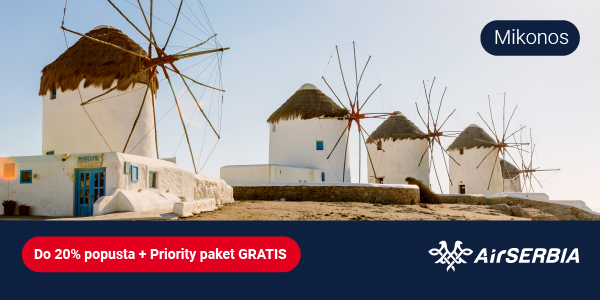 Air Serbia - Do 20% popusta na letove za Mikonos, Rijeku, Pulu i Ohrid